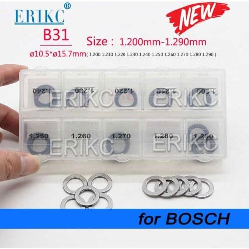 50pcs Common Rail Diesel Injector Shims Set Gaskets B31 Size:1.20mm--1.29mm Diesel Injector Washer Fuel Injection Shim Kits