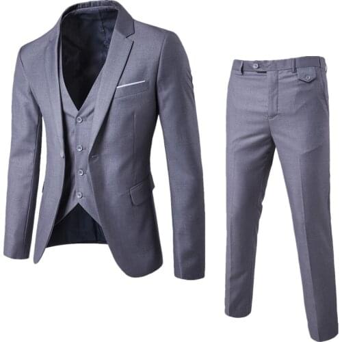 Men suit sets Blazer+Vest+Pants 3-piece set wedding party dress Office Business suits men slim fit Spring mens suit classic
