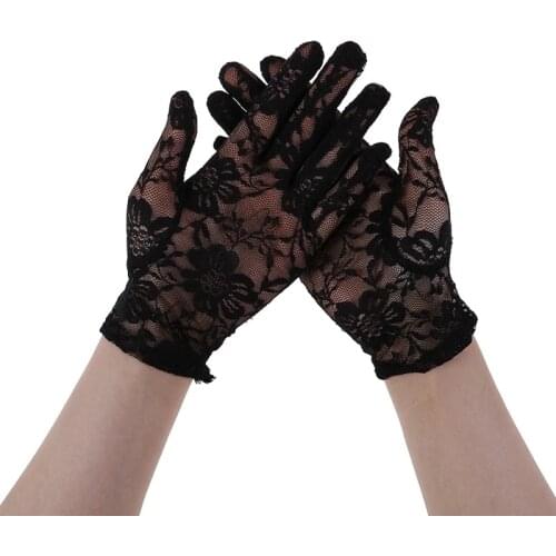 Lace Driving Gloves Spring And Summer Womens Thin Lace Sunscreen Gloves Ladys Short Protection Gloves
