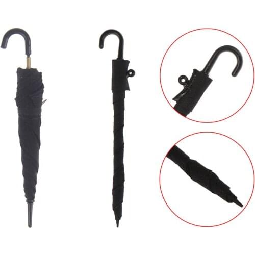 1:12 Doll House DIY Hut Dollhouse Mini Furniture Accessories Black Umbrella Wooden House Model House Umbrella Miniature