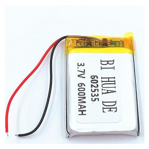 Li-po Supply lithium battery lithium polymer Rechargeable battery 602535 600 mah 3.7 V For MP3 MP4 MP5 GPS MID Bluetooth Headset