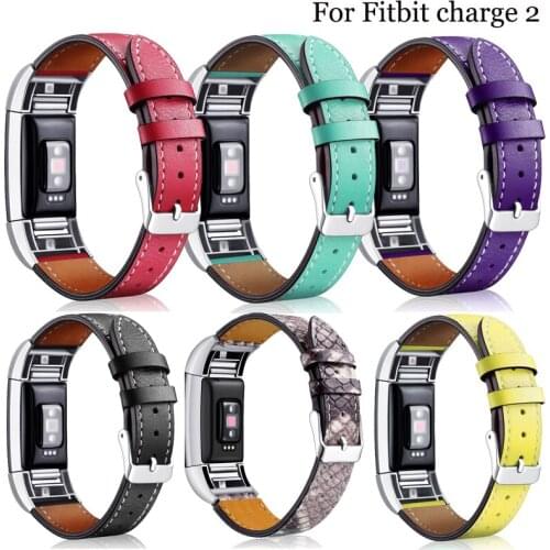 Fashion Leather strap for fitbit charge 2 band leather Smart Watch Band for charge2 traker Replacement Fitness watch Accessories