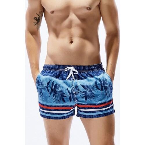 Men Printed Beach Pants Surfing Short Quick Dry Swimming Trunks Sport Swimsuit Breathable Swimwear Summer Beach Pants