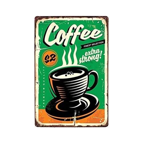 Nonbrand Coffe Extra Strong Metal Tin Sign Vintage Retro Man Cave Room Wall Decor