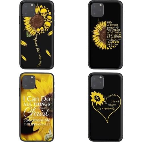 Inexpensive Black Cell Cover Soft Waterproof Sunflower Jesus Christ for Huawei Honor V40 10X Lite Case Honor 8x 9s 10 20 Lite