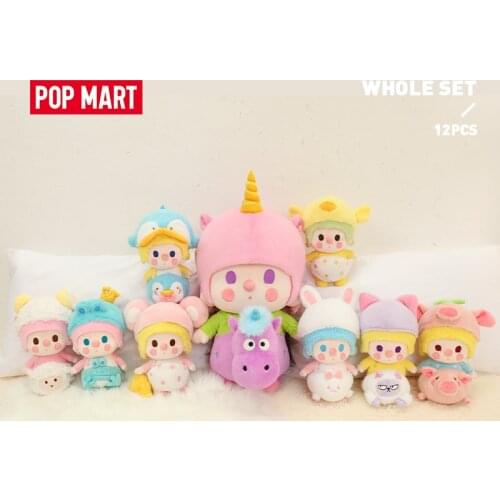 POP MART Whole Box Sweet Bean Animal Babies Series - Plush Blind Box Cute Action Kawaii animal toy figures free shipping