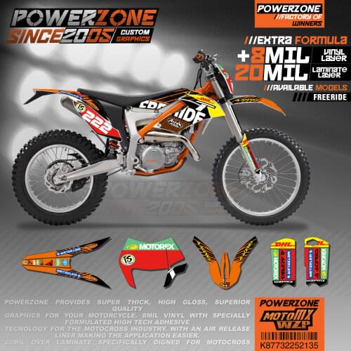 PowerZone Custom Team Graphics Backgrounds Decals 3M Stickers Kit For KTM Freeide 2012-2019 135
