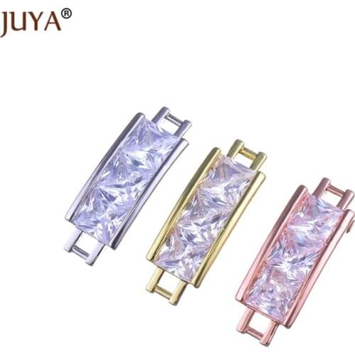 Luxury cubic zirconia crystal connector charms for diy women bracelets necklace accessories part jewelry findings components