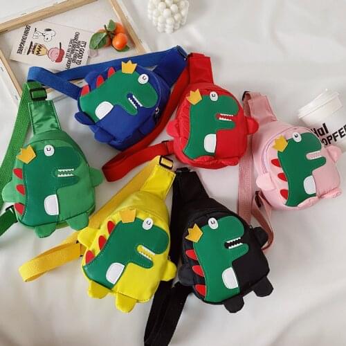 Cute Cartoon Toddler Baby Harness Outdoor Travel Backpack Childrens Bags Unisex Cross-Body Handsome Dinosaur Chest Bag for Girl