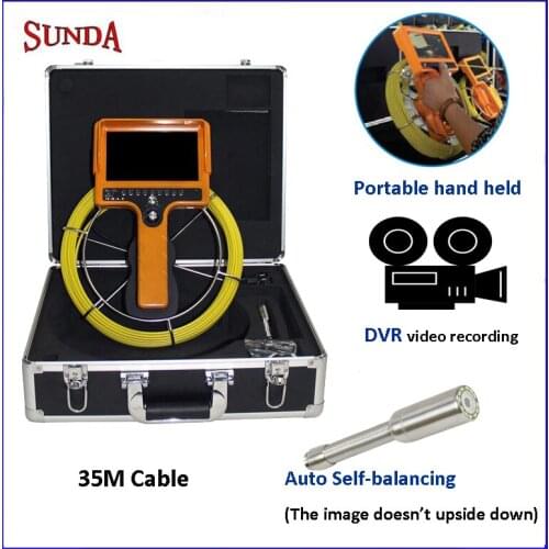 Self balancing camera 2018 newest Portable hand held pipe inspection camera DVR video recording waterproof camera drain 35m