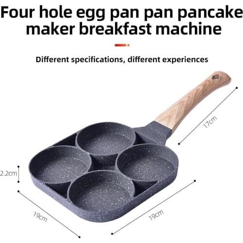 Four-hole Frying Pot Pan Thickened Omelet Pan Non-stick Egg Pancake Steak Pan Cooking Egg Ham Pans Breakfast Maker Cookware