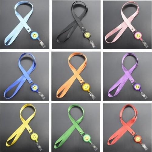 Badge Holder Retractable Lanyard Badge Reel Nylon Cord Neck Lanyard Strap For ID Card Key Office Business Exhibition Supplies