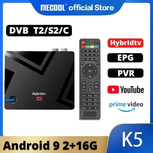 MECOOL New K5 2G 16G Smart Tv Box Android 9.0 Amlogic S905X3 2.4G 5G WIFI LAN 10/100M Media player Dual Wifi PVR Recording TV B