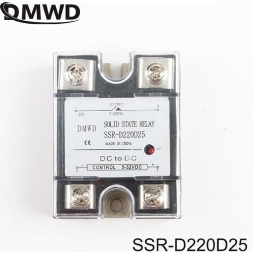 Solid state relay SSR-25DD 25A actually 5-32VDC TO 5-220VDC SSR 25DD relay solid state with indicator SSR-D220D25