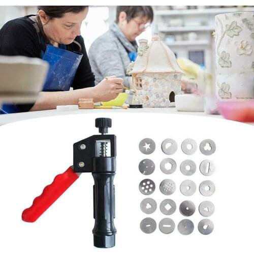 High quality easy to use Clay Extruder Hand-held Soft Clay Mud Squeezer with 20 Different Nozzles Biscuit Cake Decorating TS2