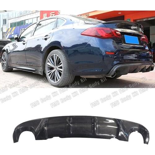 Real Carbon Fiber / FRP Rear Bumper Lip Diffuser Spoiler for Infiniti Q70 Q70L Sedan 4 Door 2015- 2019 Bumper Guard Car Styling