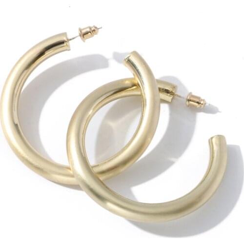 Badu Round Hoop Earrings Gold Big Alloy Metal Earrings for Women 2019 Fashion Jewelry Wholesale and drop shipping