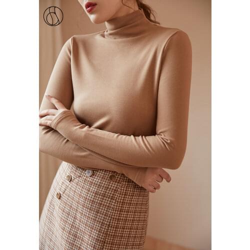 DUSHU Plus Size Basic Turtleneck Knitted Sweater Women Multicolor Long Sleeve Black Pullover Winter Female White Jumper Top 2020