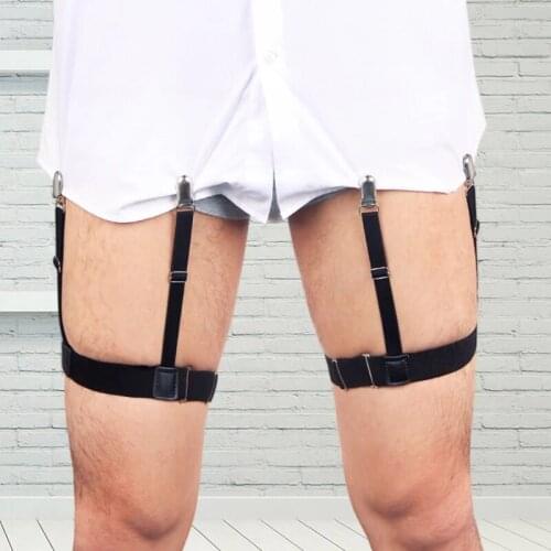 1 Pair Men Women Shirt Stays Garters Holder Adjustable Resistance Belt Shirt Suspenders Locking Clamps Non-slip Strap