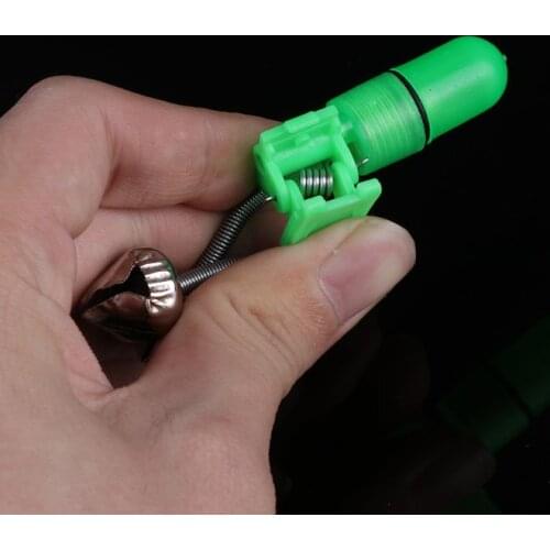 1pc LED Light Night Fishing Rod Tip Red Twin Bells Ring Fish Bait Alarm