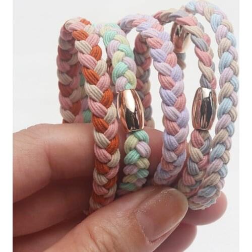 10PCS New Women Elastic Hair Rubber Bands Girls Braided Ponytail Hair Holder/Gum/Tie Hair Accessories Birthday Gift