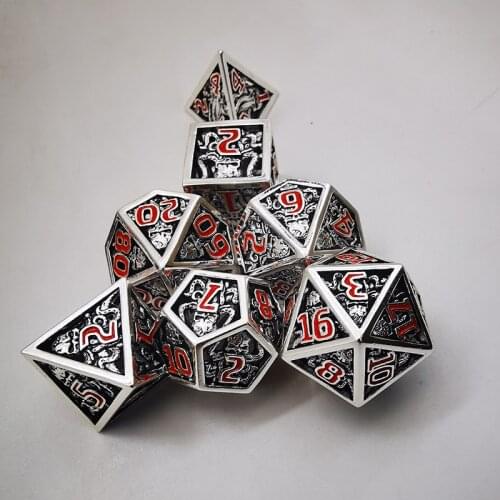 2021 New Arrival Metal Hollow DND Dices Set Dados Rol Polyhedral RPG Dice Playing Dobbelstenen Dobbel Game D6 D8 D10 D20 Dice