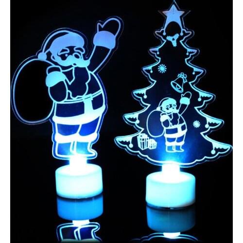 3D Christmas Tree Santa Claus Snowman LED Night Light Colorful Lamp Party Decor