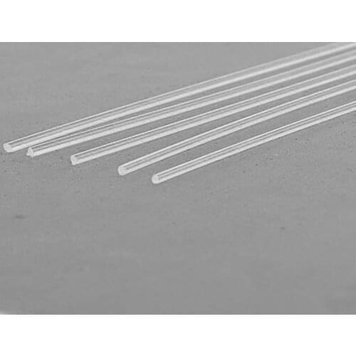 5 Pieces 2x250mm Transparent Clear Long Acrylic Round Rod