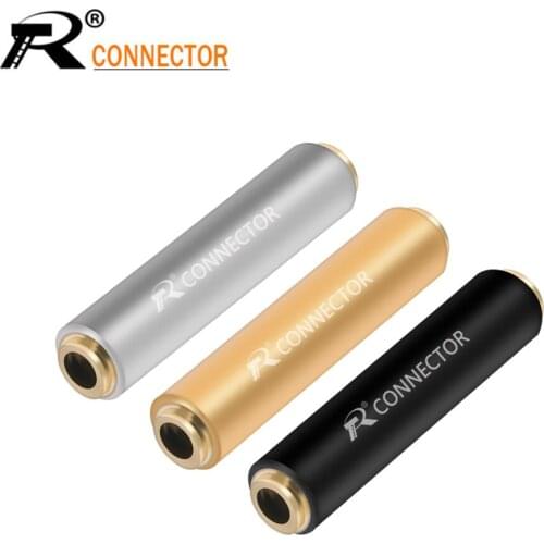 1PC New Arrival 3.5mm Jack 3Pole/4Pole Universal Straight Adapter Aluminum Audio Female Jack 3.5mm 3 Pole Stereo Socket