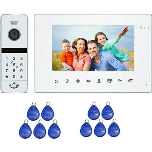 7 Inch Recording Monitor 720P AHD Tuya WiFi SIP Video Door Phone Intercom Code Keypad RFID Doorbell APP Remote Unlock