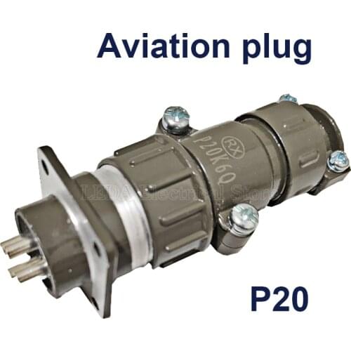 1Pcs P20 series Aviation Plug Socket Round Connector 2 3 4 5 7core Diameter 20MM Aviation Connector P20K6Q