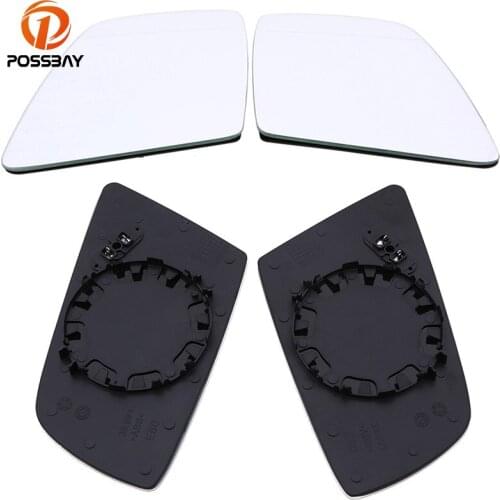POSSBAY Heated Door Wing White Mirror Glass Car Rearview Side Mirrors for BMW E60 E61 E63 E64 Automatic Replacement Parts
