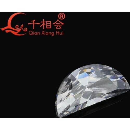 White color halfmoon shape cubic zirconia loose cz stone