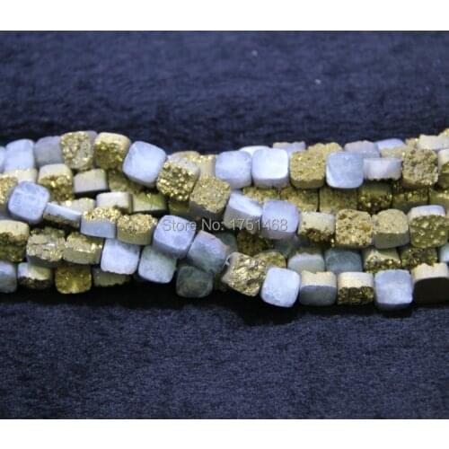 10mm Titanium Treatment Druzy Stone Necklace Beads Drusy Geode Gems Stone Teardrop Beads Jewelry Making for Fesitive Gift