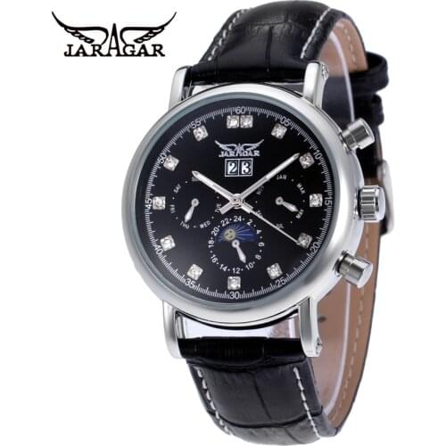 Jaragar Fashion Casual Calendar Automatic Movement Mechanical Mens Watches Multifunction Business Male Wristwatch Relogio