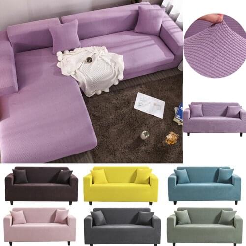 Solid Color Sofa Covers for Living Room Sectional Sofa Elastic Couch Cover for Living Room Home Decor Fundas Sofa Slipover