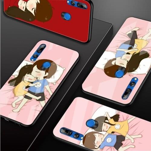 Couple Tempered Glass Phone Case For Huawei honor 8X 9 10i 20i 20Lite 20Pro 30 Pro Cover Shell