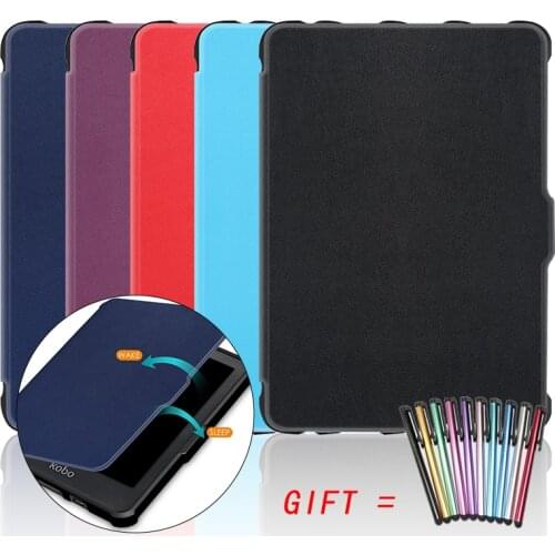Case for funda kobo clara HD 2018 N249 6.0 Ultra Slim magnetic Smart stand PU Leather cover for kobo clara hd Clear hd case+pen