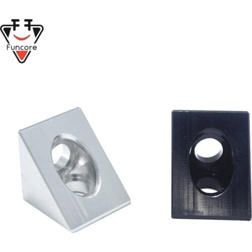 FUNCORE V-slot Black Silver Angle Corner Connector 90 Degree Angle Bracket For Openbuilds Cnc Mill 3d Printer Diy Parts