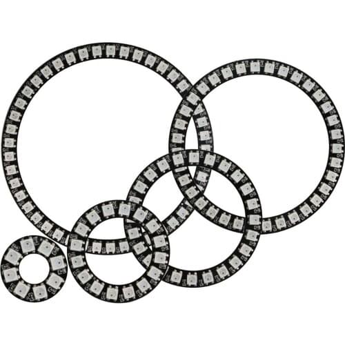 WS2812B Individually Addressable Pixel Ring 8 16 24 35 45 LEDs WS2812 Built-in IC 5050 RGB LED Ring Module Led Strip Light DC5V