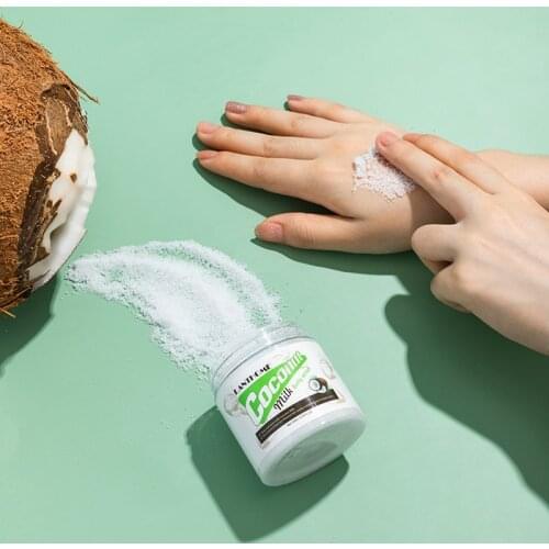 LANTHOME Coconut Milk Body Scrub Bath Salt Exfoliating Moisturizes Coconut Milk Scrub Naturally Pure Body For Face Body Care