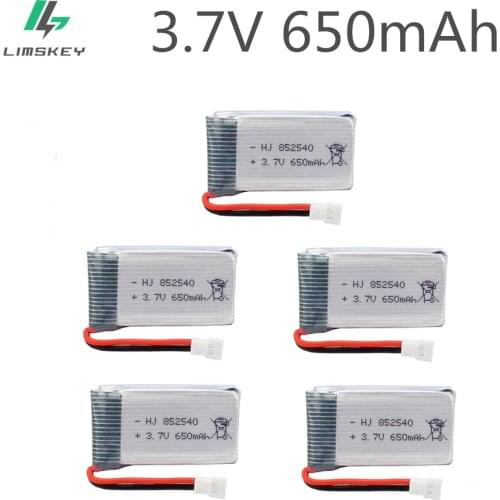 5pcs 3.7v 650mah Battery Lipo Battery for Syma X5C-1 X5C X5 X5SC X5SW X6SW H9D H5C Drone Parts RC Drones Quadcopter