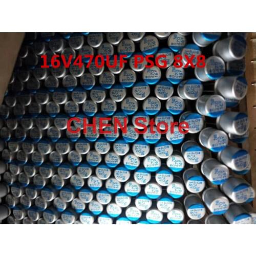 50PCS NIPPON PSG 16V470UF 8X8MM Motherboard Solid Polymer Capacitor psg 470UF 16V CHEMI-CON Aluminum shell electrolysis