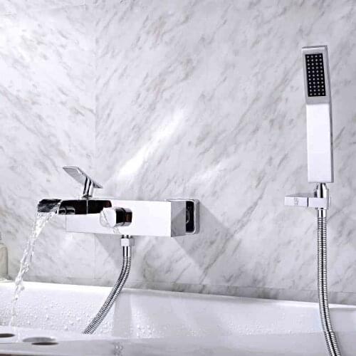 Wall Mounted Bathroom Faucet Bath Tub Mixer Tap With Hand Shower Head Shower Faucet hot and cold spout brass mixer torneira