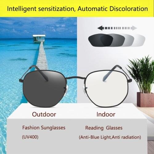 Filter Computer Glasses For Blocking UV Anti Blue Light Round Eye Eyestrain Transition Photochromic Gaming Glasses Women Men