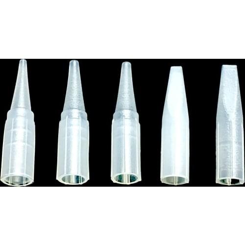 0.5*0.7cm 100 Pcs Disposable Eyebrow Tattoo 1R Needle Caps Plastic Machine Permanent Makeup Tips Traditional Tattoo Accessories