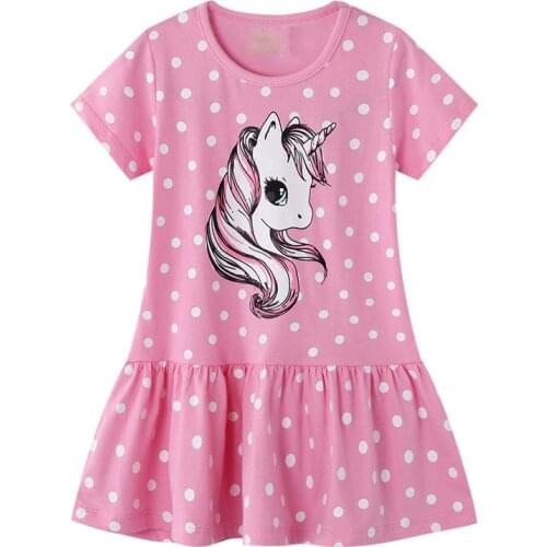 2021 Unicorn Dress Vestidos Kids Dresses For Girls Summer Girl Dress Robe Fille Vestido Roupas Infantis Menina Kids Costume New