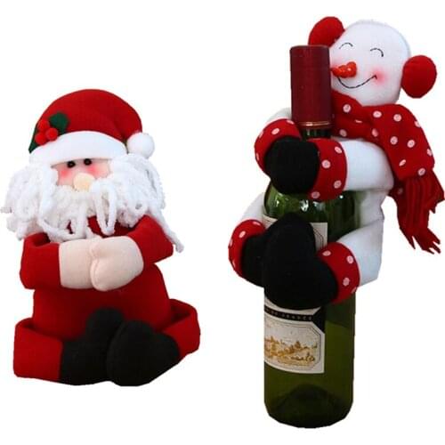 Plush Toy Wine Bottle Cover Bags Hug Dinner Table Decorations Home party Decors Mini Toy bottle Towel Holder For baby Gift