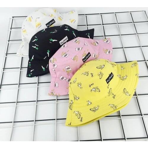 Unisex Print Casual Bucket Hat Men Women Summer Bucket Hat Printed Yellow Hat Sunscreen Hip Hop Hat High Quality Fisherman Hat