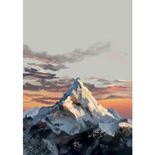 GATYZTORY DIY Paint By Numbers Landscape Painting By Numbers Top of Snow Mountain On Canvas Handpaint Coloring By Numbers